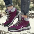 thumbnail image 5 of Krdevn Winter High Top Outdoor Sneakers For Women Hiking Mountaineering Travel Walking Shoes Non Warm Cold Weather Comfortable(Color:Purple,Size:8), 5 of 9