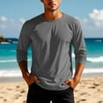 thumbnail image 6 of Maplenight Lightweight Shirts for Men Long Sleeve Crew Neck Shirts Summer Fall Solid Color Sun Protection Breathable Casual Tops, 6 of 7