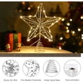 thumbnail image 3 of Tree Topper, Xmas Star Treetop Light Beaded Star Light Xmas Tree Topper with Springy Base for Xmas Tradition Tree Ornament Home Holiday Decoration, Battery Powered, Silver, 3 of 8