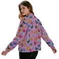 thumbnail image 3 of COEQINE Bomber Jacket Women 2025 Zip Up Stand Collar Bomber Outfits Winter Trendy Varsity Jackets Shackets with Pockets, Cropped Casual Winter Coat, Medium, Butterfly Heart Purple, 3 of 7