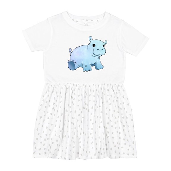 Inktastic Cute Baby Hippo Girls Toddler Dress