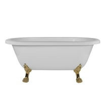 Juniper 66 Inch Acrylic Double Ended Clawfoot Tub - No Faucet Drillings - Lion Paw Feet