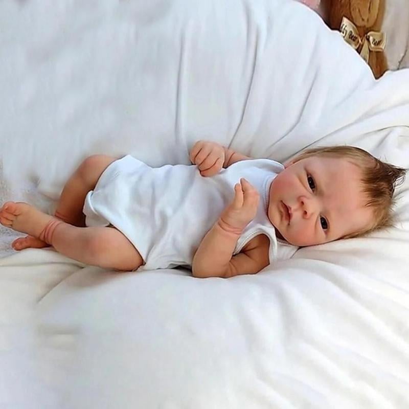 19" Full Body Vinyl Silicone Reborn Baby Doll Sleeping Preemie Bath Realistic 