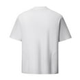 thumbnail image 4 of Blusas y camisas de manga corta y cuello redondo para hombre, blusas casuales de color liso con cuello redondo y mangas cortas para hombre., 4 of 5