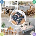 thumbnail image 4 of Dark Blue Christmas Santa Pattern Square Tablecloth,Waterproof Square Table Cover,Wipeable Spillproof Washable Table Cover for Home Kitchen Party Decor 52"x52"(132x132cm), 4 of 6