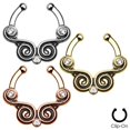 thumbnail image 1 of Non-Piercing Septum Hanger - Lace Swirls with CZ, 1 of 1