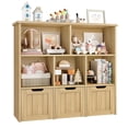 thumbnail image 7 of Homfa Toy Storage Organizer with 3 Movable Drawers, 5 Cube Kids Bookcase for Playroom, Storage Cabinet for Living Room, Natural Finish, 7 of 7
