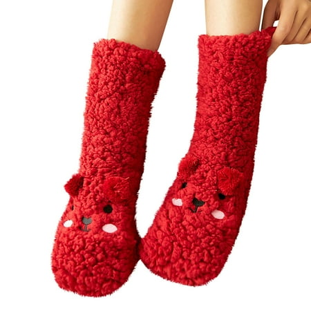 

DENGDENG Women Soft Warm Fluffy Slipper Socks Sleeping Winter Thick Fuzzy Socks