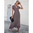 thumbnail image 2 of Vestido PRETTYGARDEN Envolvente Maxi Cuello en V Manga Corta Floral Talla L, 2 of 6