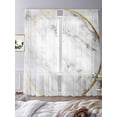 thumbnail image 3 of Modern White Marble Sheer Curtains 84 Inch Length 2 Panels Set, Abstract Gold Circle Geometric Voile Window Treatment Rod Pocket Curtains Sheers Drapes for Bedroom/Living Room/Kitchen 52"x84"x2, 3 of 7