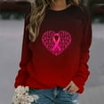 thumbnail image 2 of Trending Now! Kilaqueen Breast Cancer Sweatshirts for Women Long Sleeve Going Out Support Cancer Shirt Fall Winter Inspirational Blouse Tees, 2 of 3