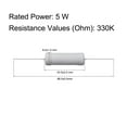 thumbnail image 3 of Uxcell 10Pcs 5W 5 Watt Metal Oxide Film Resistor Axile 330K Ohm ±5% Tolerance, 3 of 6