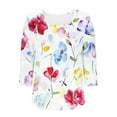 thumbnail image 4 of Women's 3/4 Sleeve Shirts Square Neck Summer Tops Dressy Casual Basic Tees Ladies T Shirts Blouses, Limited Time Under 10 Dollars SA-474, 4 of 5
