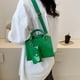 thumbnail image 3 of Bolso bandolera de hombro para mujer de dos piezas cuadrado pequeño de cuero artificial simple retro de nueva moda verde, 3 of 5