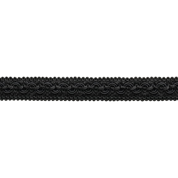 1" (2.5cm) Solid Wide Gimp Braid Trim # 0100SG, Pure Black #K9 (Jet Black) Sold By The Yard (36"/3 ft/0.9m)