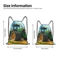thumbnail image 2 of Kdxio Green Tractor Field Print Drawstring Backpack Bag,Waterproof Draw String Back Sack, Gym Drawstring Bags Swim Bag For Unisex, 2 of 5