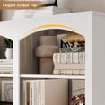 thumbnail image 2 of Homfa 18-Cube Bookcase and Bookshelves, 71.2" Triple Width 6 Tier Freestanding Arch Library Cabinet for Home Office Living Room, White Bark Texture & Walnut, 2 of 8