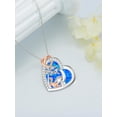 thumbnail image 3 of Dorunmo Dinosaur Necklace for Women 925 Sterling Silver Mother and Daughter Son Necklace Dino Jewelry Gifts for Mom (1 Cub, Blue Opal), 3 of 6