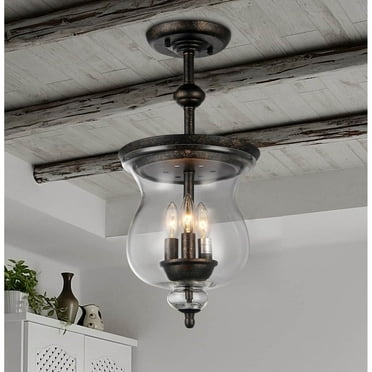 Warehouse of Tiffany Madigan 3-light Clear Glass 10-inch Antique Pendant Lamp
