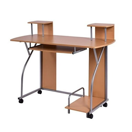 Rolling Computer Desk Pc Laptop Pull Out Tray Home Office Rolling Computer Desk Pc Laptop Pull Out Tray Home Office Workstation Us Ship