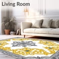 thumbnail image 2 of ODIKA 8'x10' Machine Washable Non-Slip Area Rug, Damask Flourish with Sophisticated Palace High Traffic Rug, Gold, 657589, 2 of 7