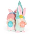 thumbnail image 4 of STPgoods Whimsical Easter Gnome Easter Figurine 7.5" (19 cm) Fabric Easter Decoration Standing Decoration Easter Collectible Figurine Holiday Decor Tabletop Favor Figurine, Pink, 4 of 6