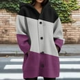 thumbnail image 2 of Omexry Sweaters for Women Cardigan for Women,Women's Daily Printed Long Sleeved Knitted Cardigan Button Up Hooded Jacket Top Women Sweaters-Purple A M, 2 of 5