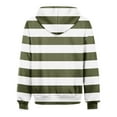 thumbnail image 5 of Dazajoo Striped Zip Up Hoodie Women Long Sleeve Hooded Sweatshirts with Pockets Lightweight Oversized Outwear,Army Green,L, 5 of 6