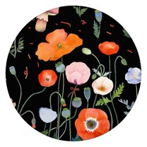 Elastic Hem Mushroom Tablecloth Waterproof Oxford Fabric Fits 45–52” Round Table, Great for Kitchen Decor and Picnic Settings