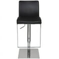 thumbnail image 3 of Home Square Matteo Adjustable Leather Bar Stool in Black - Set of 3, 3 of 4