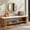 White& Vintage Brown, variant on Finmind 63 in Upholstered End of Bed Bench with Cushion, Solid Wood Entryway Bench, Brown