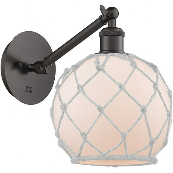 317-1W-OB-G121-8RW-LED-Innovations Lighting-Athens - 1 Light Wall Sconce In Industrial Style-12.38 Inches Tall and 8 Inches Wide Oil Rubbed Bronze