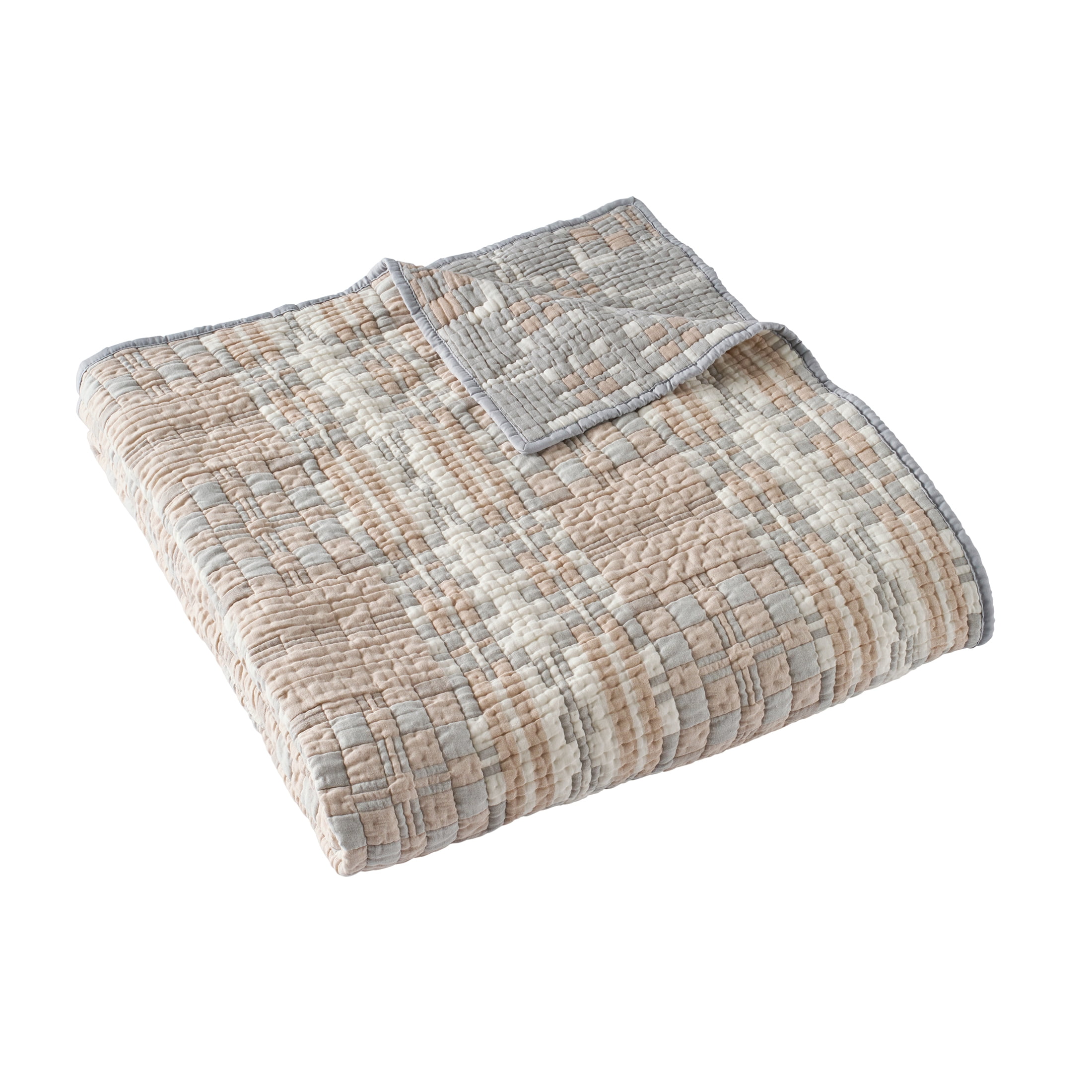 Better Homes & Gardens Modern Mosaic Quilt, King, Grey, Reversible Bedding