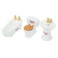 thumbnail image 1 of 1/24 Dollhouse Bathtub, Exquisite Design Concise Structure Excellent Workmanship Dollhouse Bathroom Set, For Kids Children White,Four Leaf Clover,Rose, 1 of 8