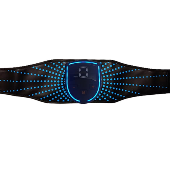 EMS Abdominal Muscle Stimulator Belt with Arm Stickers - Portable Fitness Trainer for Core Workout, ABS Material, 3.7V Battery, Easy to Use, Includes Host & Accessories