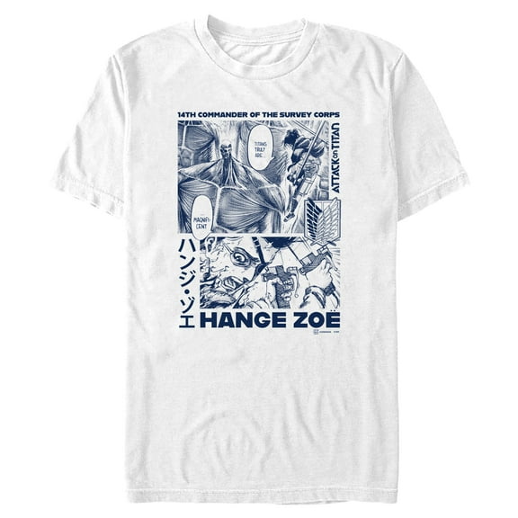 Mens Attack on Titan Hange Zoe Panels T Shirt