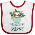 thumbnail image 3 of Inktastic Teacup Raccoon I Love My Papou Boys or Girls Baby Bib, 3 of 4