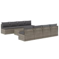 thumbnail image 2 of vidaXL 9 Piece Garden Lounge Set with Cushions Grey Poly Rattan, 2 of 5
