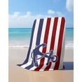 thumbnail image 4 of Anchor Red Beach Towels Oversized Super Absorbent, Modern Navy Blue White Striped Nautical Lightweight Bath Towel Quick Dry Sets For Bathroom/Pool/Rv Camping/Beach Play/Gym Room/Picnic 31"x62", 4 of 8