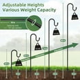 thumbnail image 3 of DEROFIT Shepherds Hook for Outdoor Bird Feeder Pole, 92" Plant Hanger with 5 Prongs Base, 4/5" Thick Bird Feeder Poles, 3 of 6