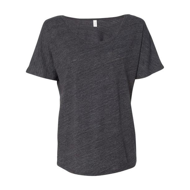Bella Canvas 8816 Ladies Slouchy T-Shirt - Charcoal Black Slub - X-Large