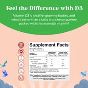 Natures Craft 1000 IU Chewable Vitamin D Gummies for Kids, Mixed Berries Flavor, 60 Count