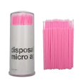 thumbnail image 1 of Lote de 100 microcepillos desechables para extensiones de pestañas, aplicadores de rímel, cepillos individuales para pestañas, herramientas de maquillaje para mujeres, color rosa, 1 of 5