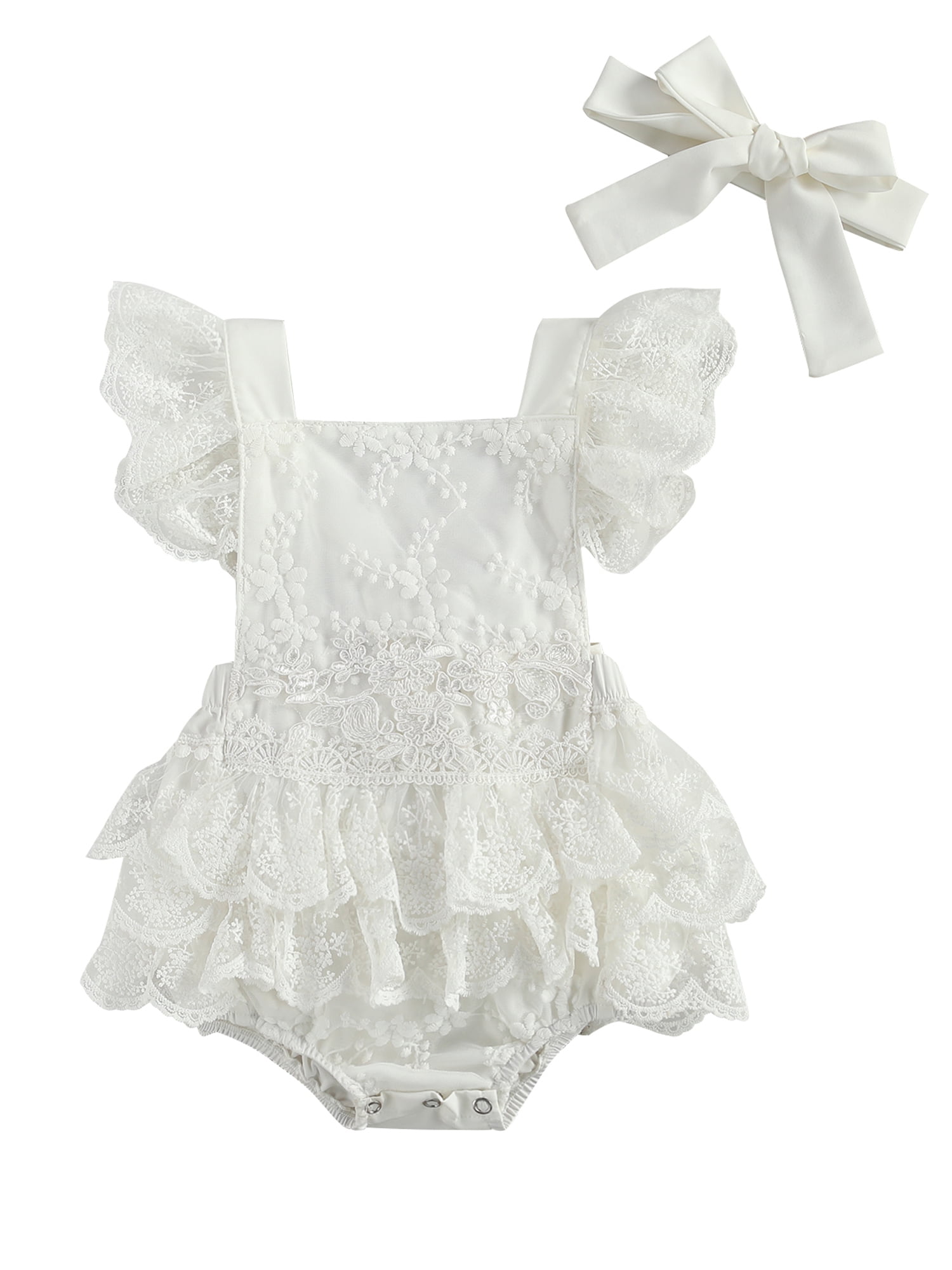 Details about   Newborn Baby Girl Clothes Lace Floral Romper Backless Bodysuit Photo Prop Outfit 