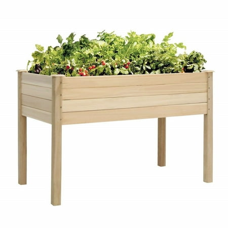 Wooden Raised Vegetable Garden Bed Elevated Planter Flower Box Grow Kit Herb Gardening Plant Outdoor Patio Backyard Flowers Vegetables