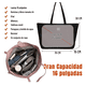 thumbnail image 2 of olso Mochila Mujer Tote Bag de Nylon Impermeable, Bolsa Xtellar rosa Mujer con Gran Capacidad, 2 of 3