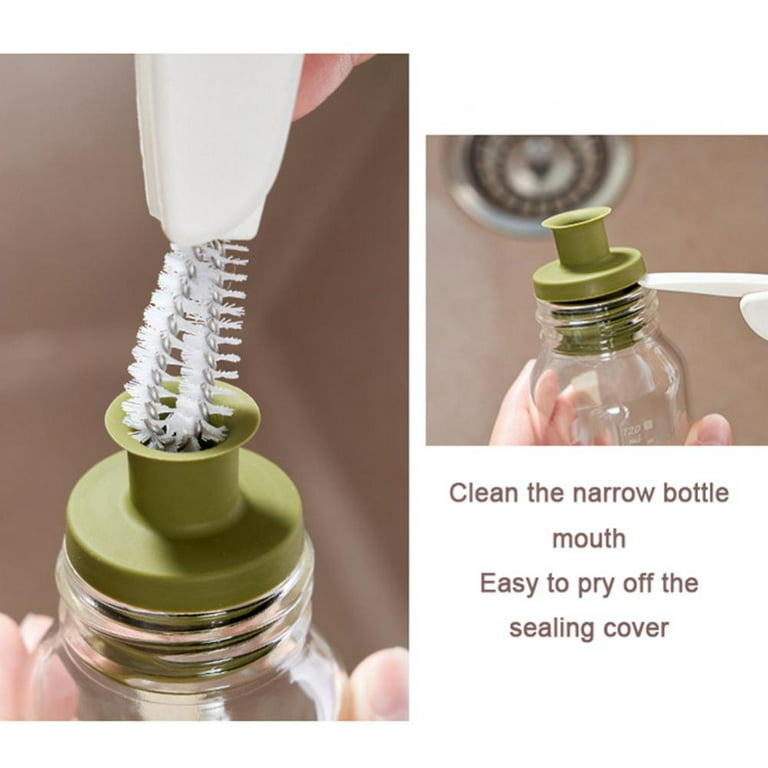 3 in 1 Multifunctional Cleaning Brush, Water Bottle Brushes for Cleaning,  Cup Lid Cleaner Brush, Grand Kitchen 3 in 1 Cleaning Brush for Nursing  Bottle Gap Cups Cover, 2 Pcs 