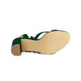 thumbnail image 5 of BLISSFUL STEP Women's Open Toe Crisscross Lace Up Block Heel Sandals Green 7, 5 of 7
