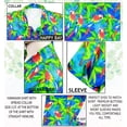 thumbnail image 4 of LA LEELA Men's Vacation Cruise Holiday Tops Stylish Summer Short Sleeve Hawaii Shirt Button Down Collar Shirts For Men L Parrot Palm, Bright Blue, 4 of 6