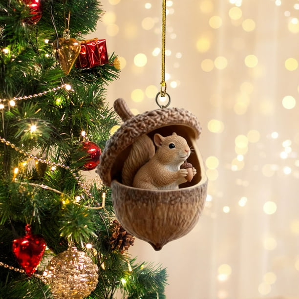 Adornos navideños, adornos navideños, regalos navideños Animales del bosque Decoración navideña Acrílico Plano un acrílico